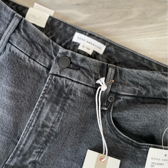 Good American NWT size 6/28 slim classic straight jeans black - Picture 4 of 4